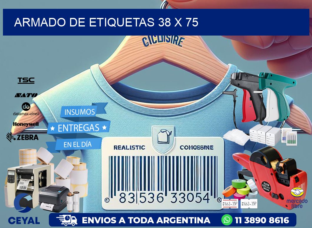 Armado de etiquetas 38 x 75
