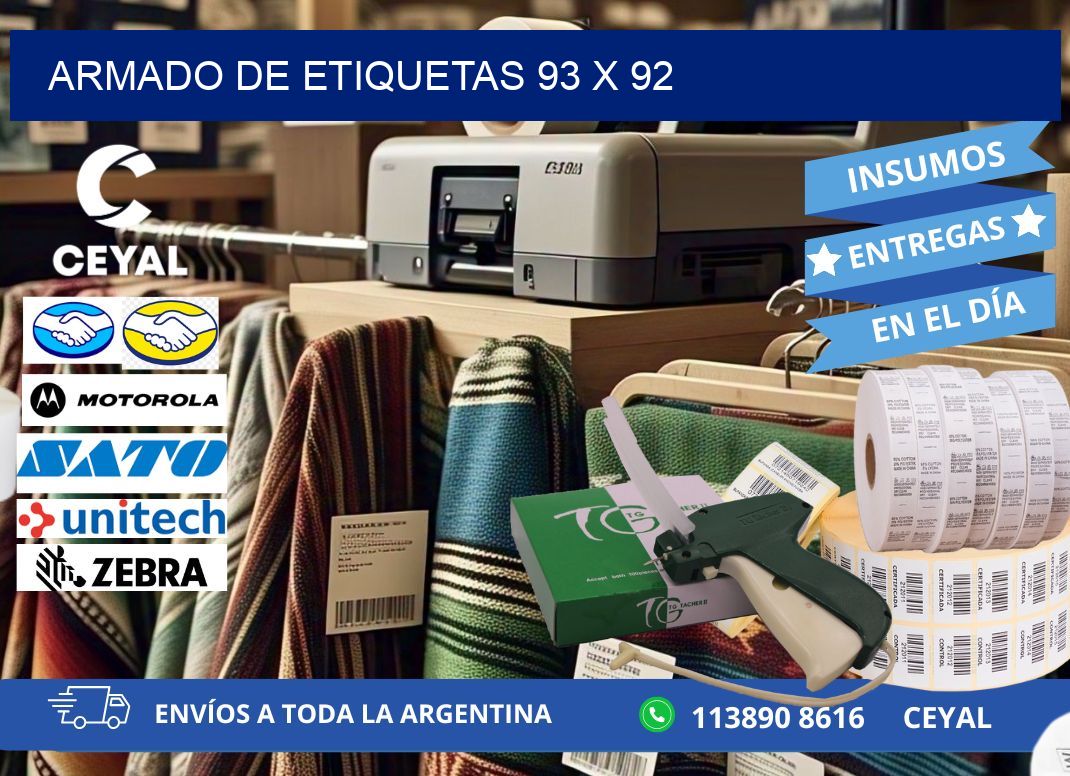 Armado de etiquetas 93 x 92
