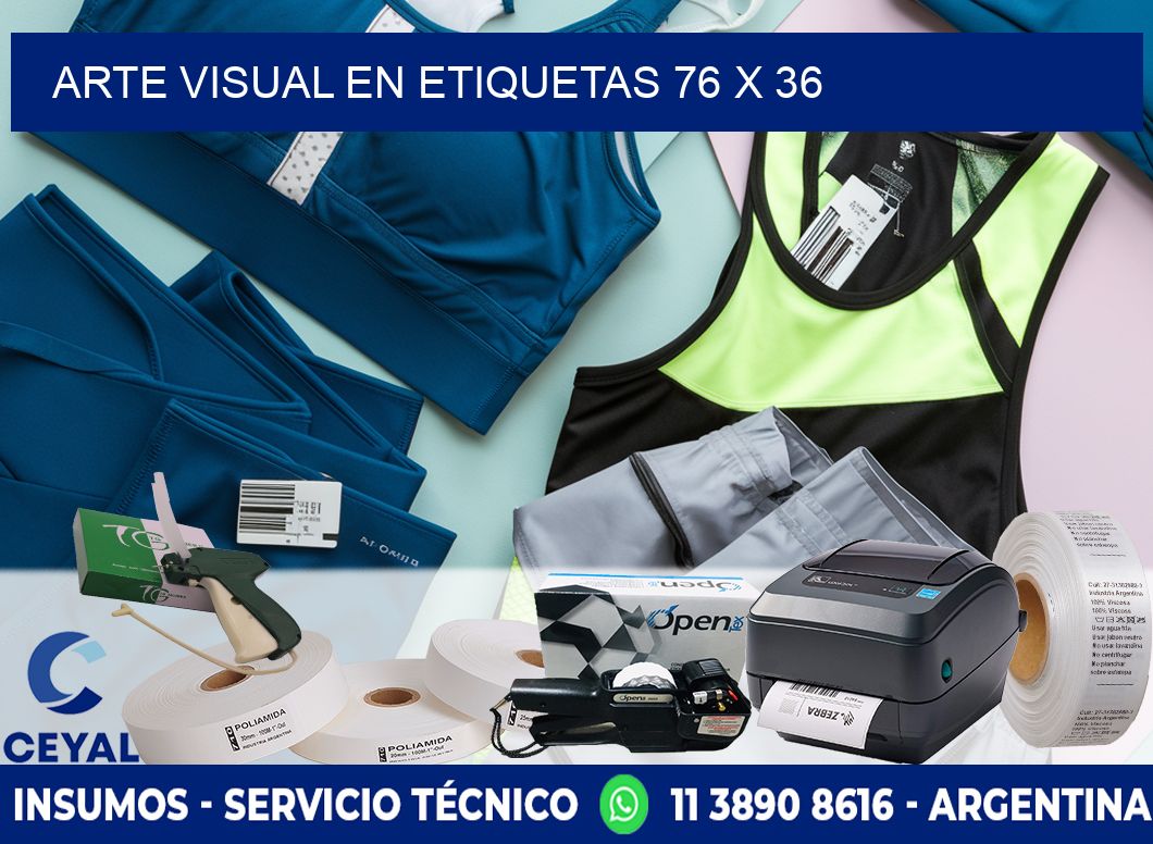 Arte visual en etiquetas 76 x 36