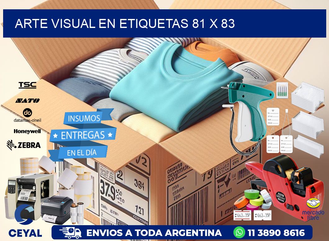 Arte visual en etiquetas 81 x 83