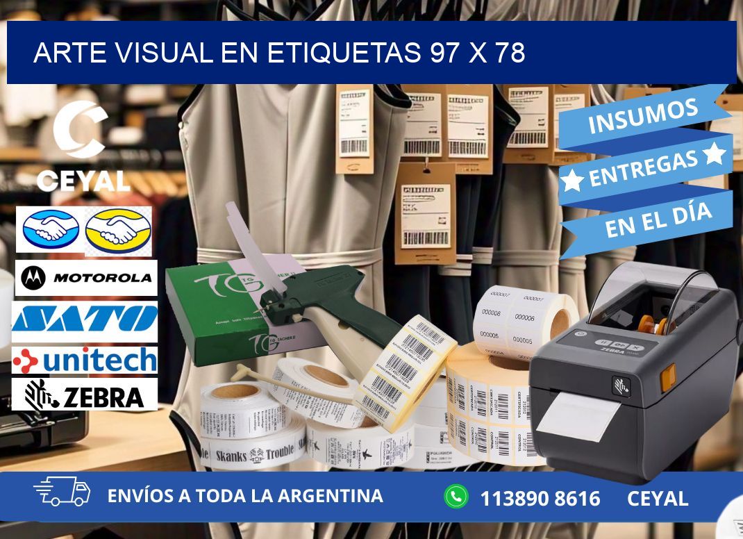 Arte visual en etiquetas 97 x 78