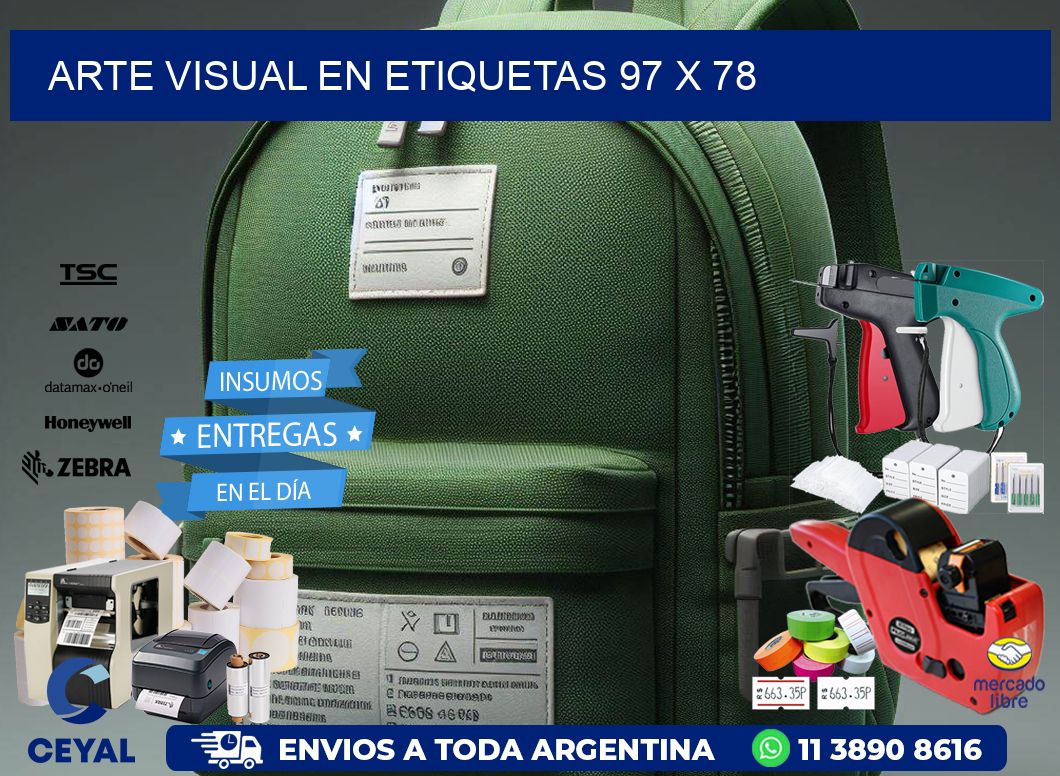 Arte visual en etiquetas 97 x 78