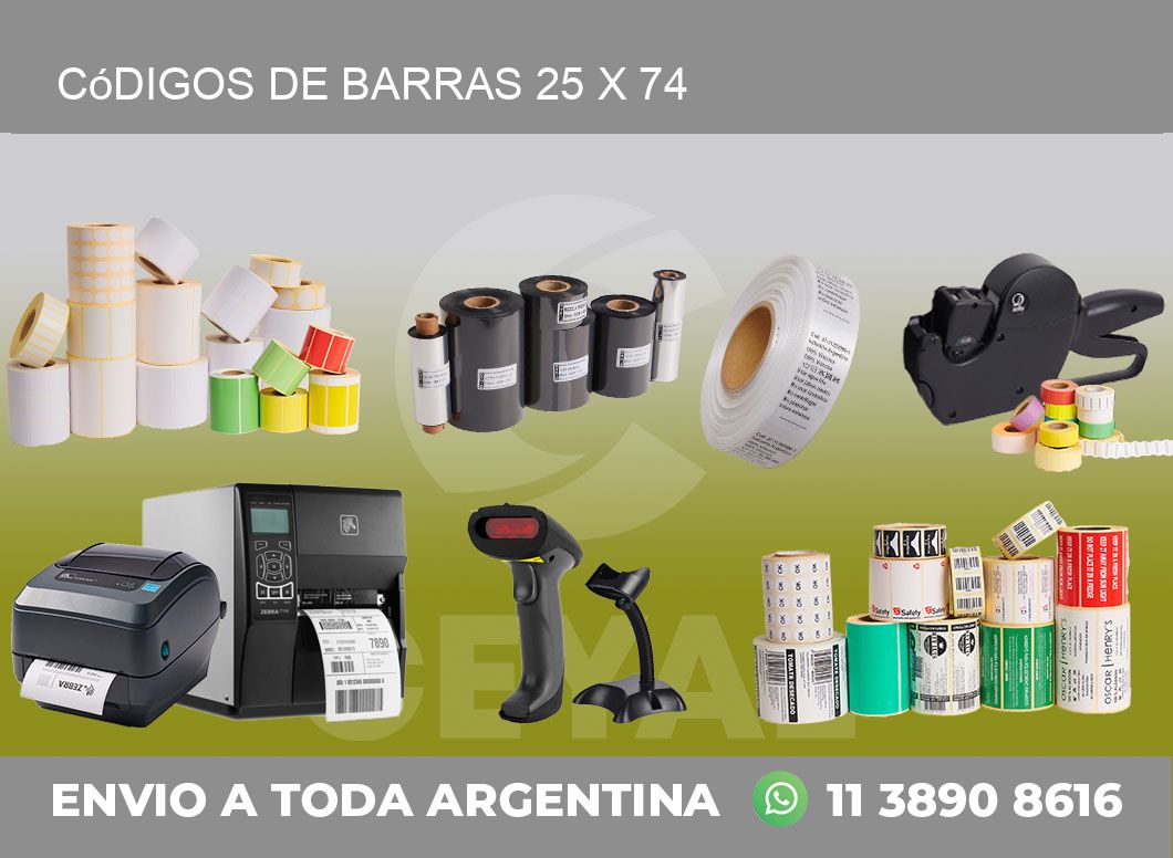Códigos de Barras 25 x 74