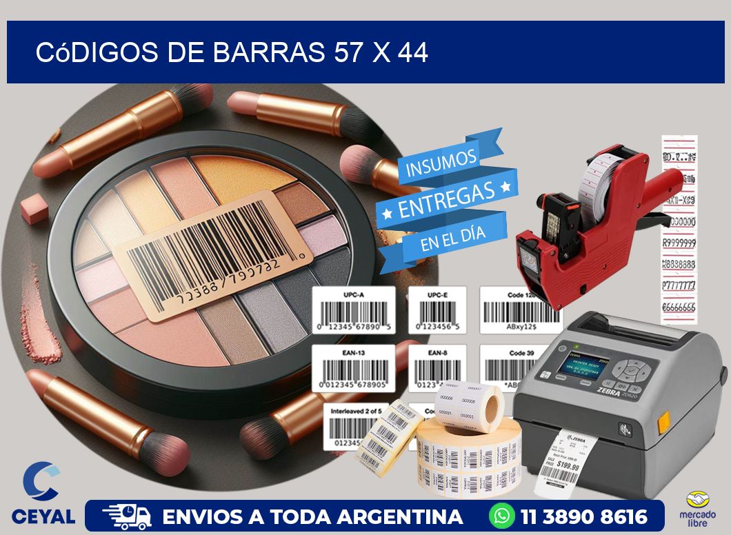 Códigos de Barras 57 x 44