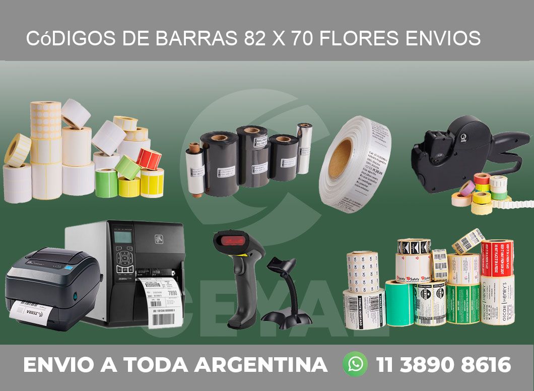 Códigos de Barras 82 x 70 flores envios
