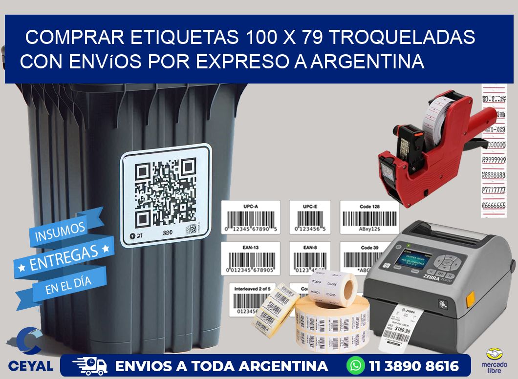 Comprar etiquetas 100 x 79 troqueladas con envíos por expreso a Argentina