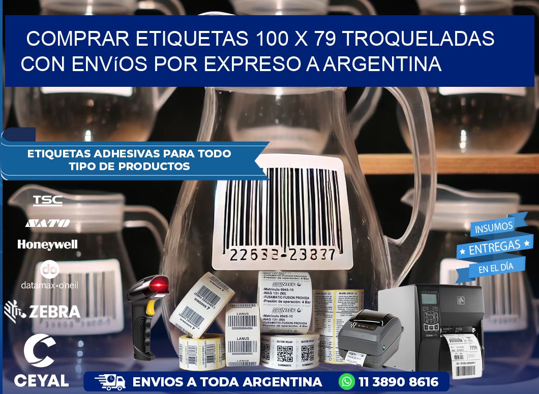 Comprar etiquetas 100 x 79 troqueladas con envíos por expreso a Argentina