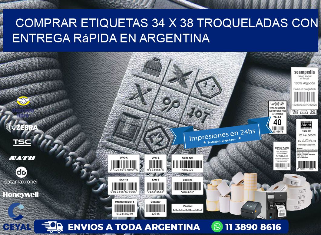 Comprar etiquetas 34 x 38 troqueladas con entrega rápida en Argentina