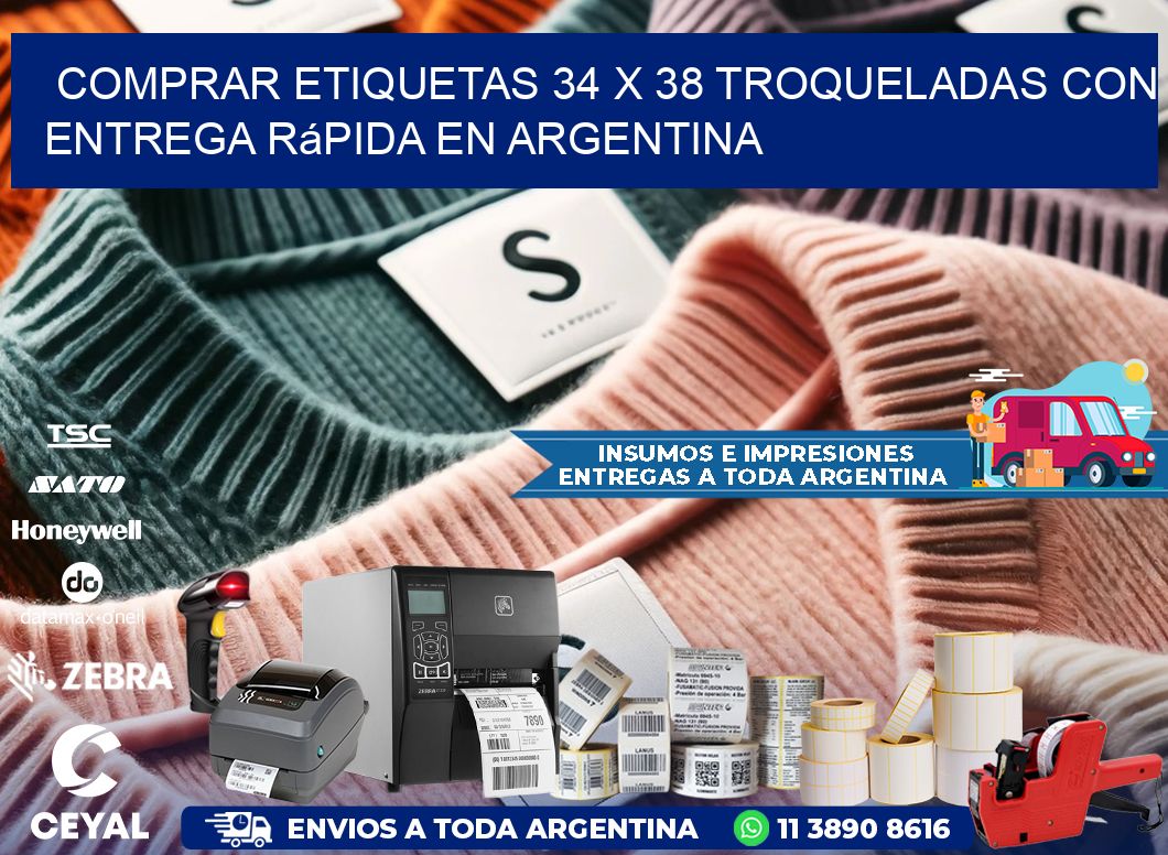Comprar etiquetas 34 x 38 troqueladas con entrega rápida en Argentina