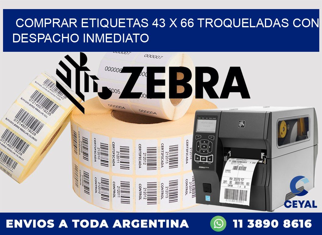Comprar etiquetas 43 x 66 troqueladas con despacho inmediato