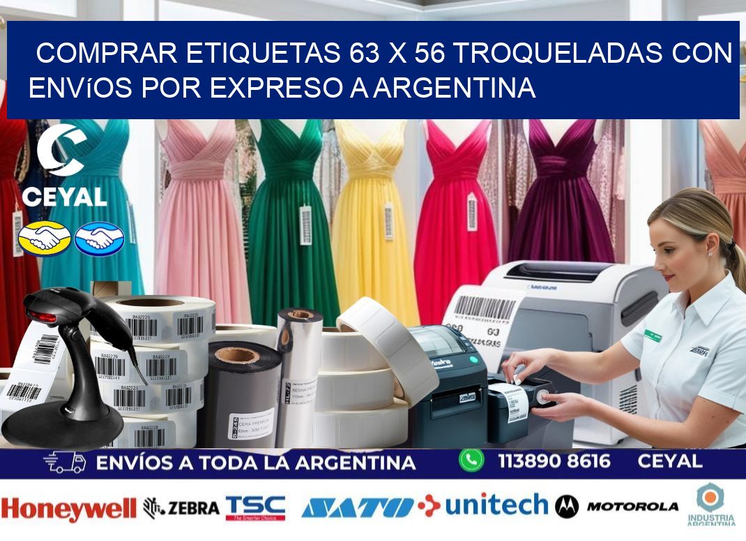 Comprar etiquetas 63 x 56 troqueladas con envíos por expreso a Argentina