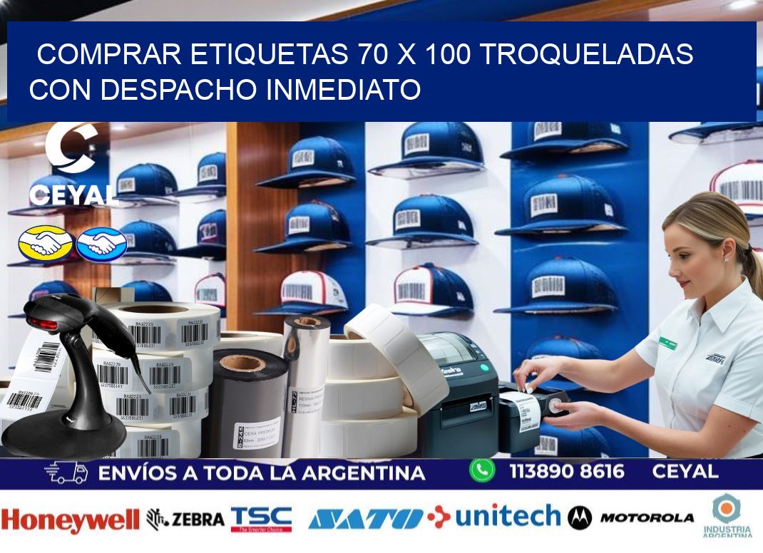 Comprar etiquetas 70 x 100 troqueladas con despacho inmediato
