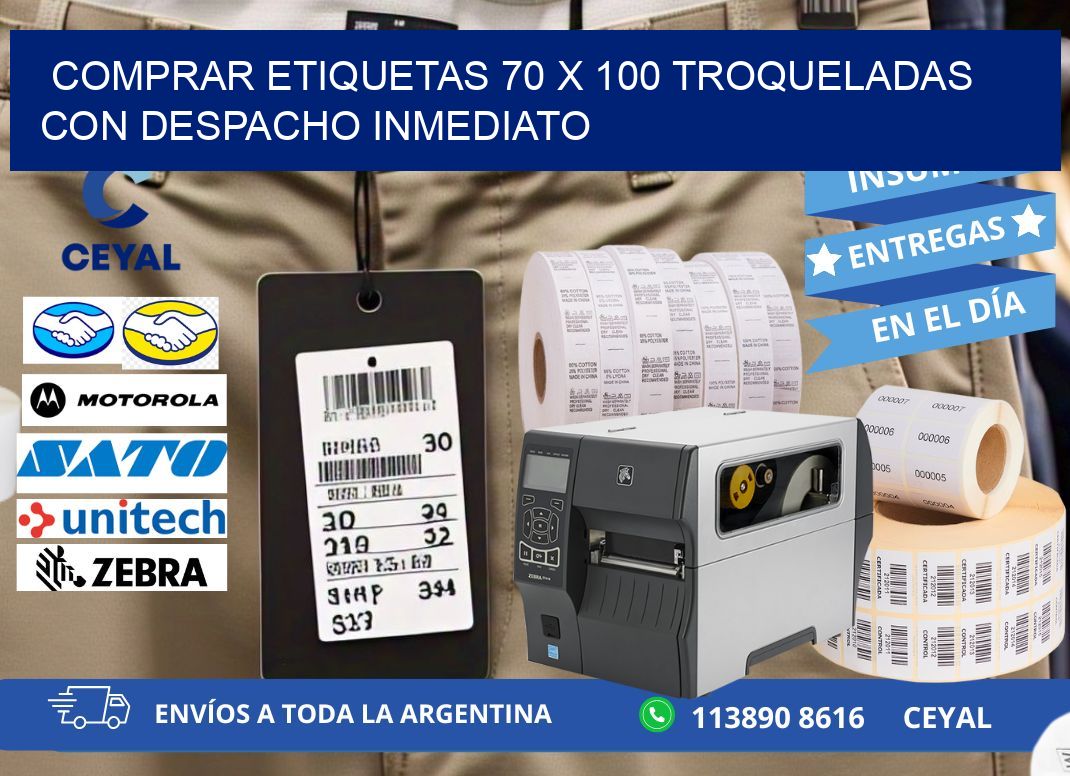 Comprar etiquetas 70 x 100 troqueladas con despacho inmediato