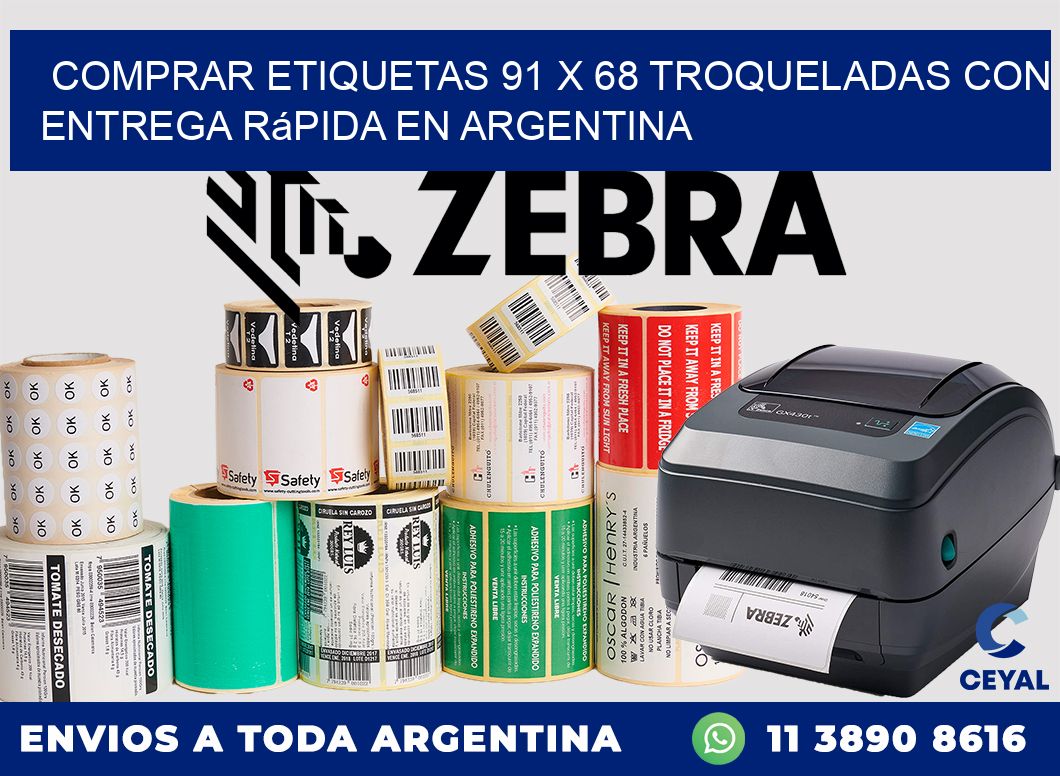 Comprar etiquetas 91 x 68 troqueladas con entrega rápida en Argentina
