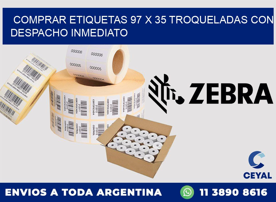 Comprar etiquetas 97 x 35 troqueladas con despacho inmediato