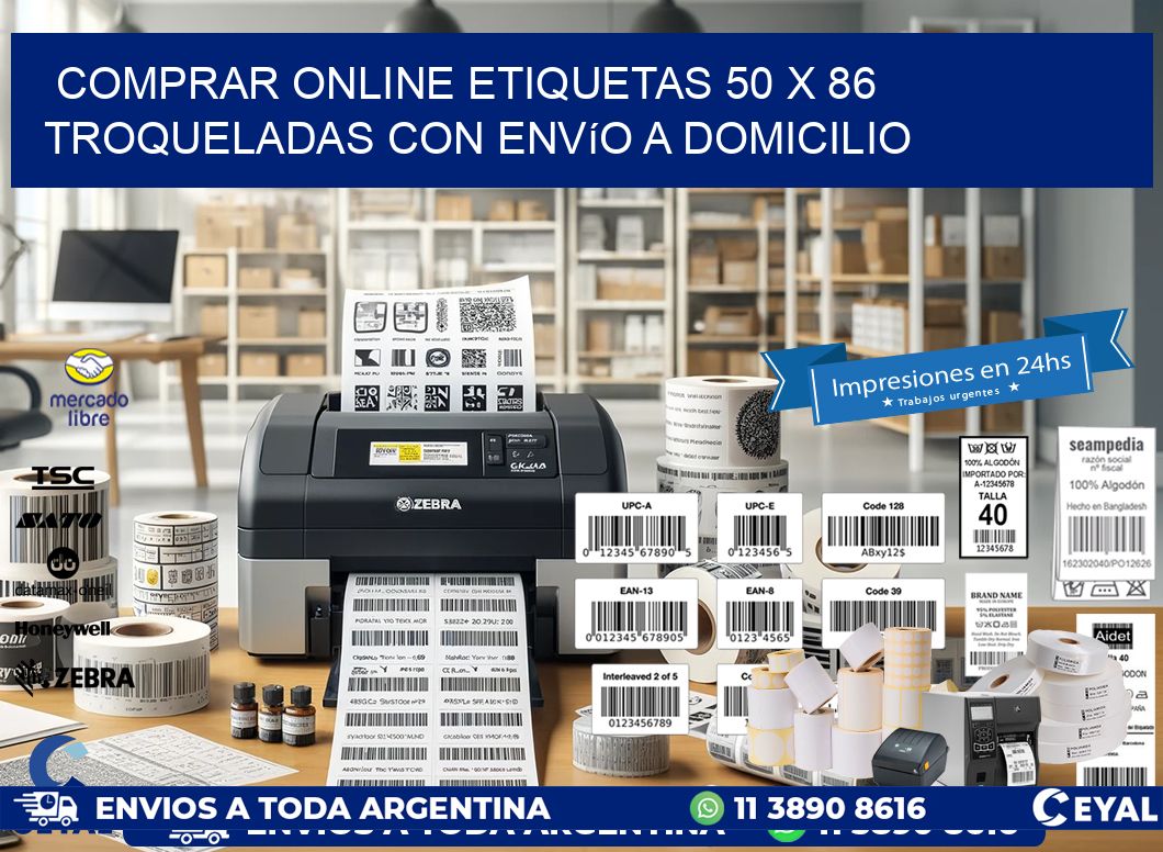 Comprar online etiquetas 50 x 86 troqueladas con envío a domicilio