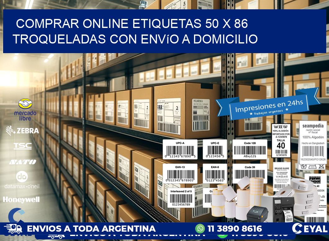Comprar online etiquetas 50 x 86 troqueladas con envío a domicilio