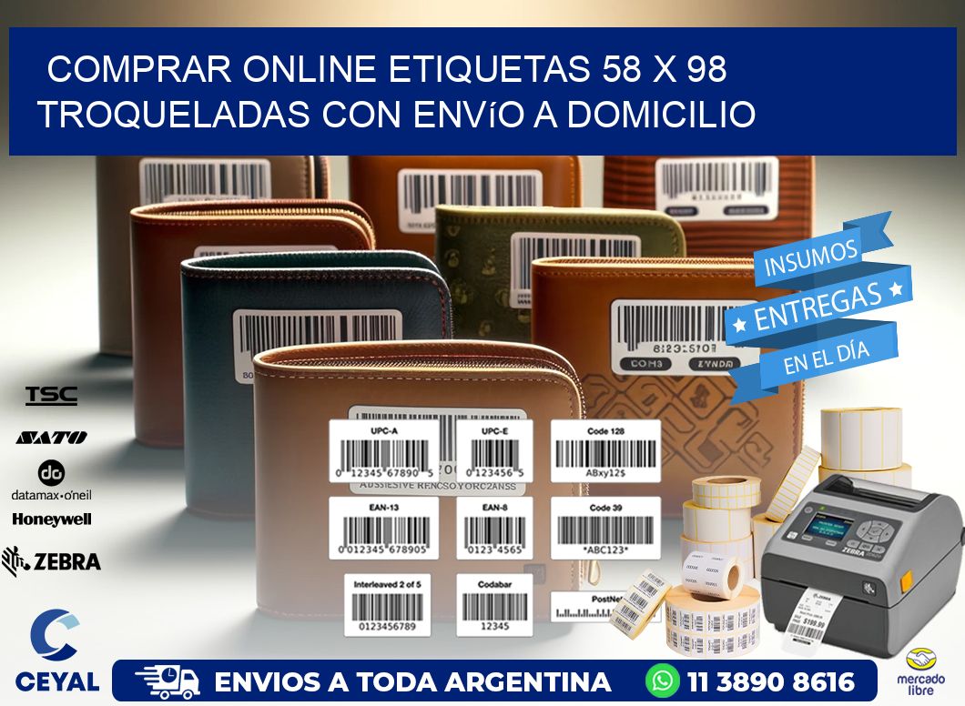 Comprar online etiquetas 58 x 98 troqueladas con envío a domicilio