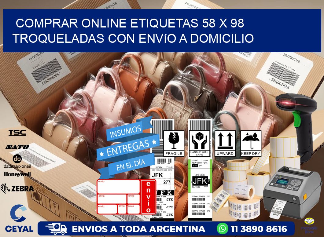 Comprar online etiquetas 58 x 98 troqueladas con envío a domicilio