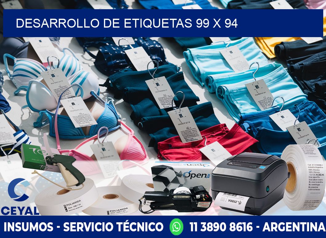 Desarrollo de etiquetas 99 x 94