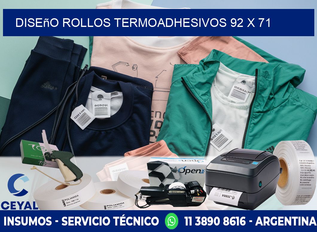 Diseño ROLLOS TERMOADHESIVOS 92 x 71