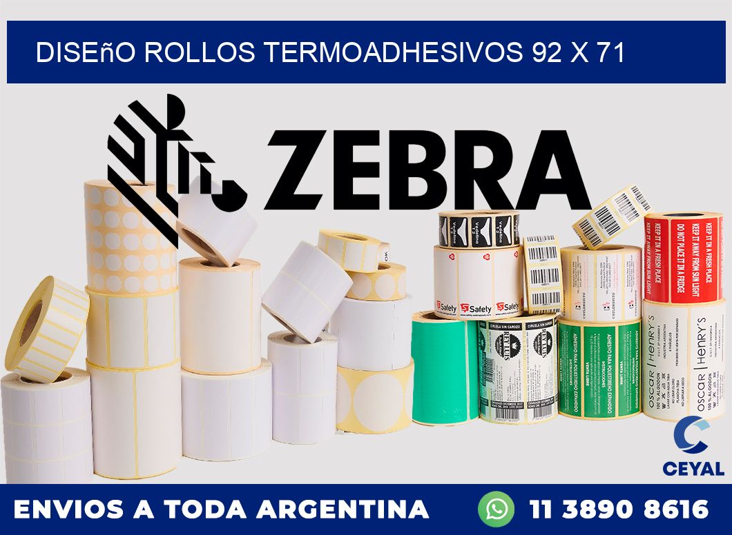 Diseño ROLLOS TERMOADHESIVOS 92 x 71