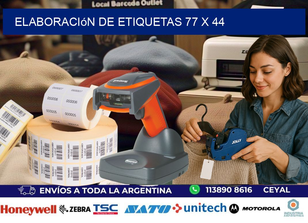 Elaboración de etiquetas 77 x 44