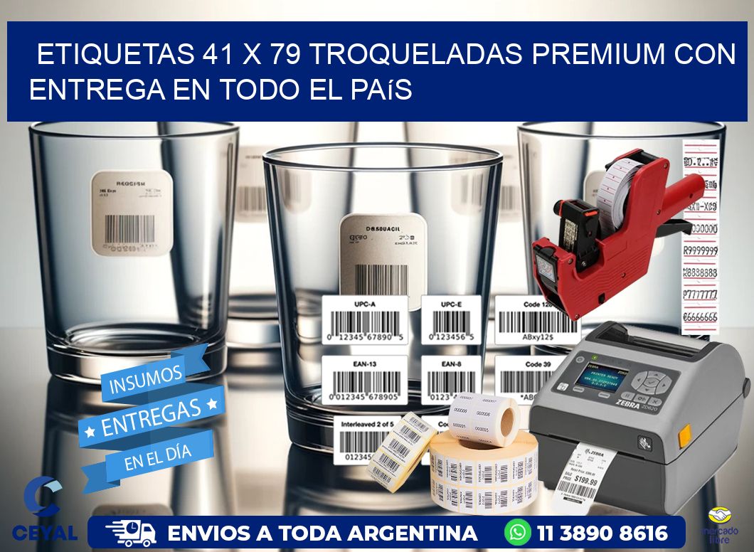 Etiquetas 41 x 79 troqueladas premium con entrega en todo el país