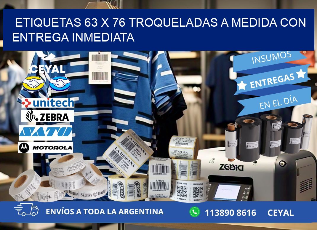 Etiquetas 63 x 76 troqueladas a medida con entrega inmediata
