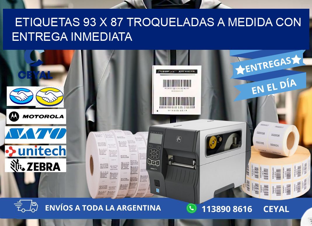 Etiquetas 93 x 87 troqueladas a medida con entrega inmediata