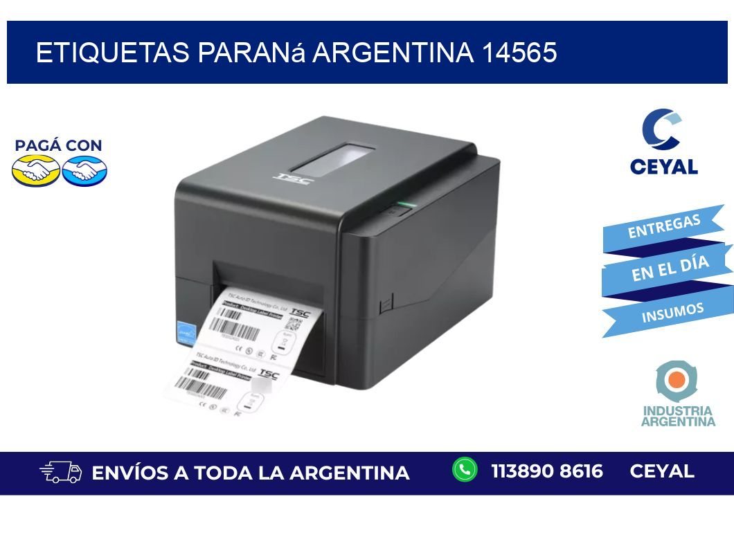 Etiquetas Paraná Argentina 14565