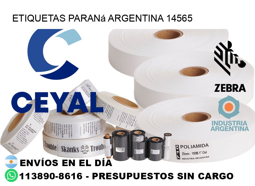Etiquetas Paraná Argentina 14565