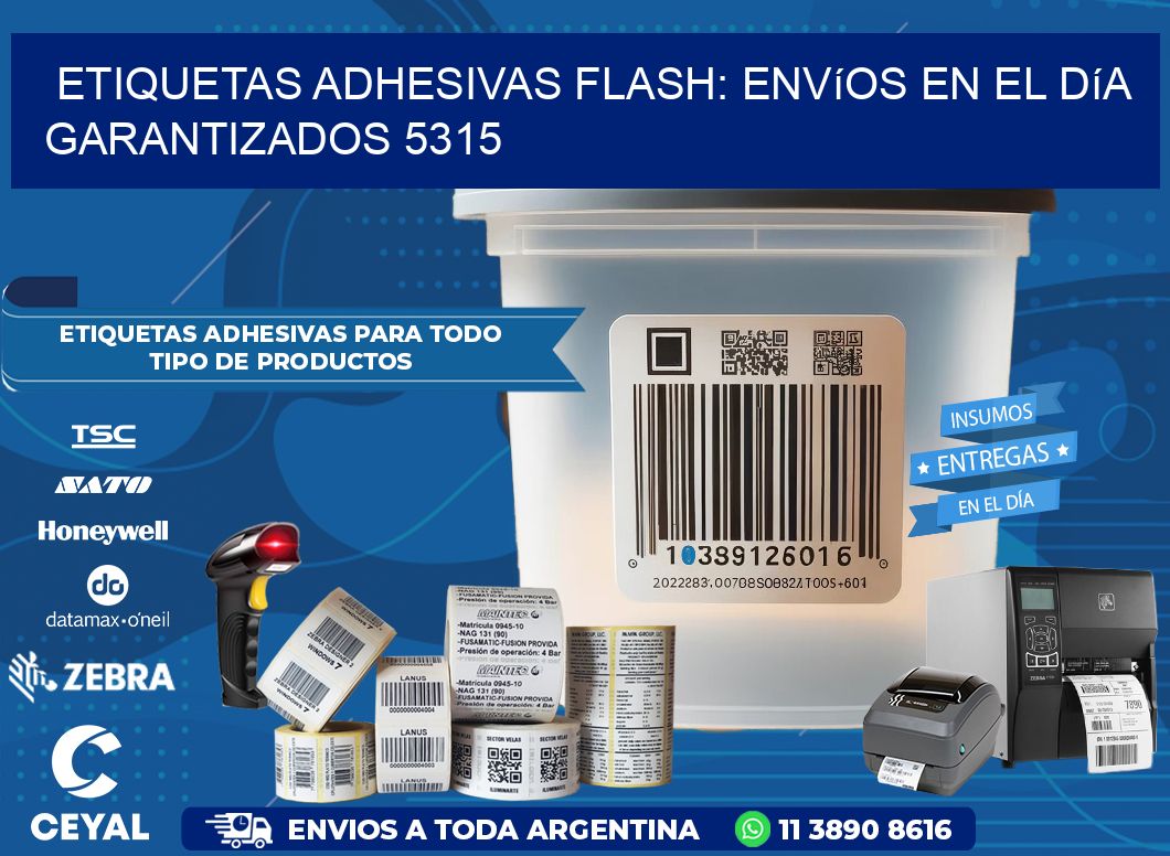 Etiquetas adhesivas Flash: Envíos en el Día Garantizados 5315