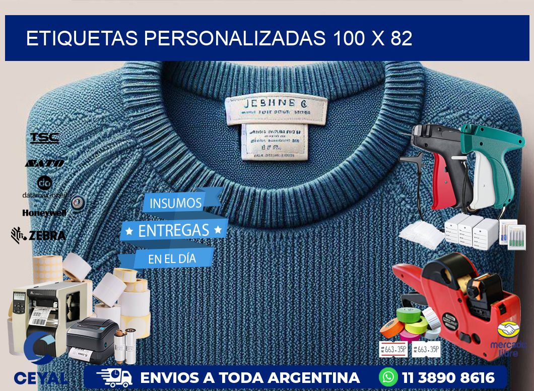 Etiquetas personalizadas 100 x 82