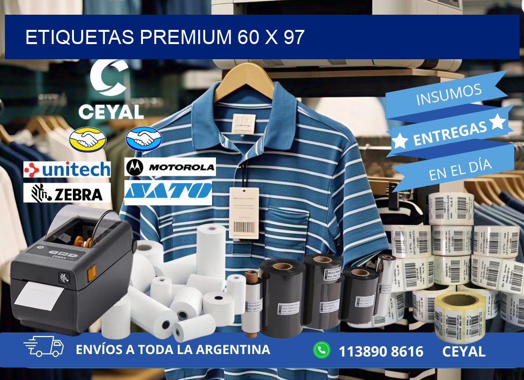Etiquetas premium 60 x 97