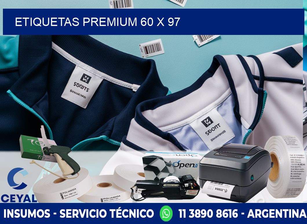 Etiquetas premium 60 x 97