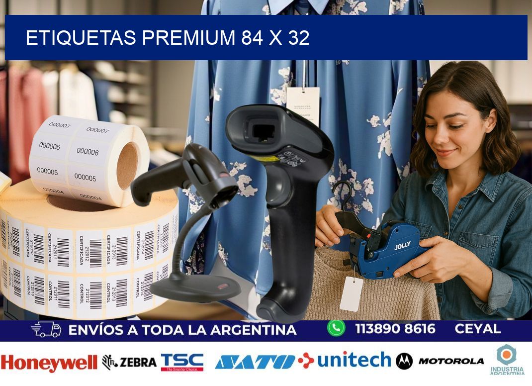 Etiquetas premium 84 x 32