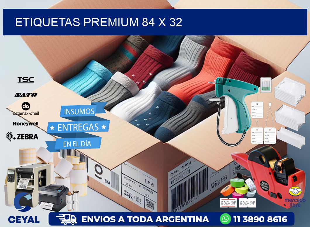Etiquetas premium 84 x 32
