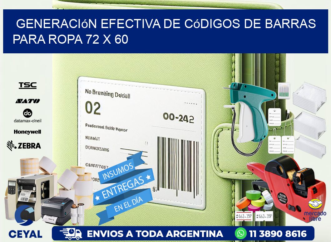 Generación Efectiva de Códigos de Barras para Ropa 72 x 60
