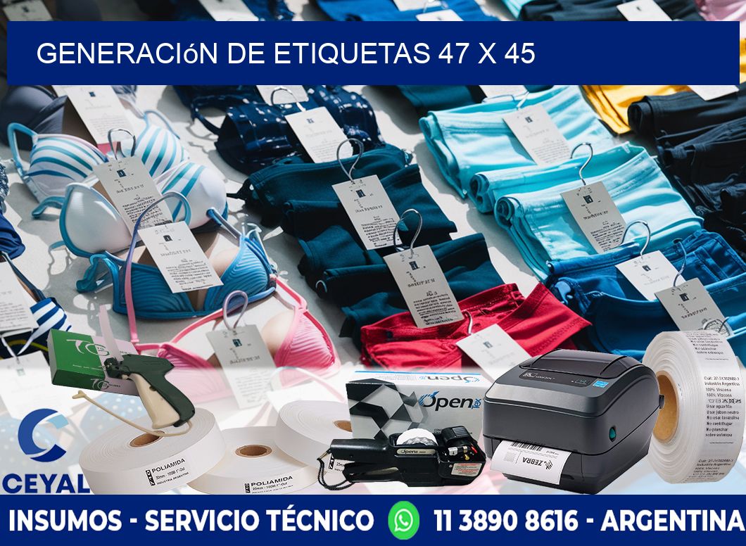 Generación de etiquetas 47 x 45