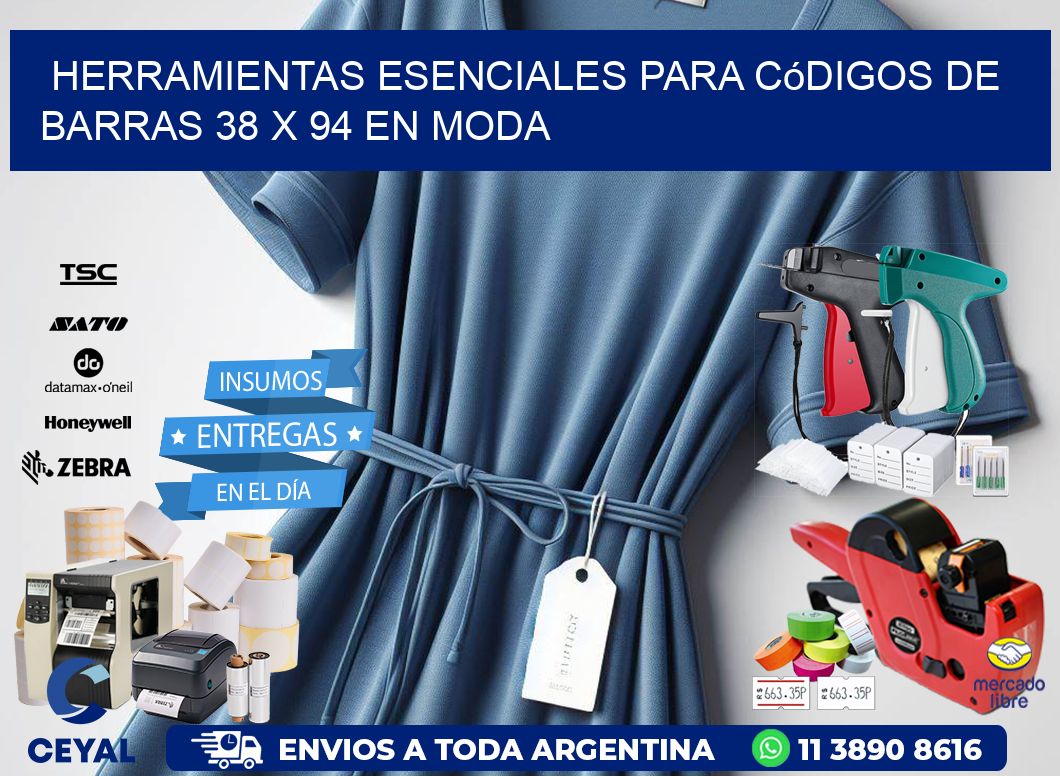 Herramientas Esenciales para Códigos de Barras 38 x 94 en Moda