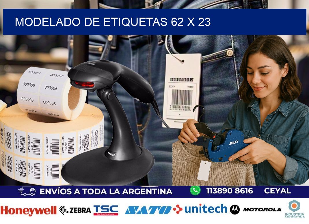 Modelado de etiquetas 62 x 23