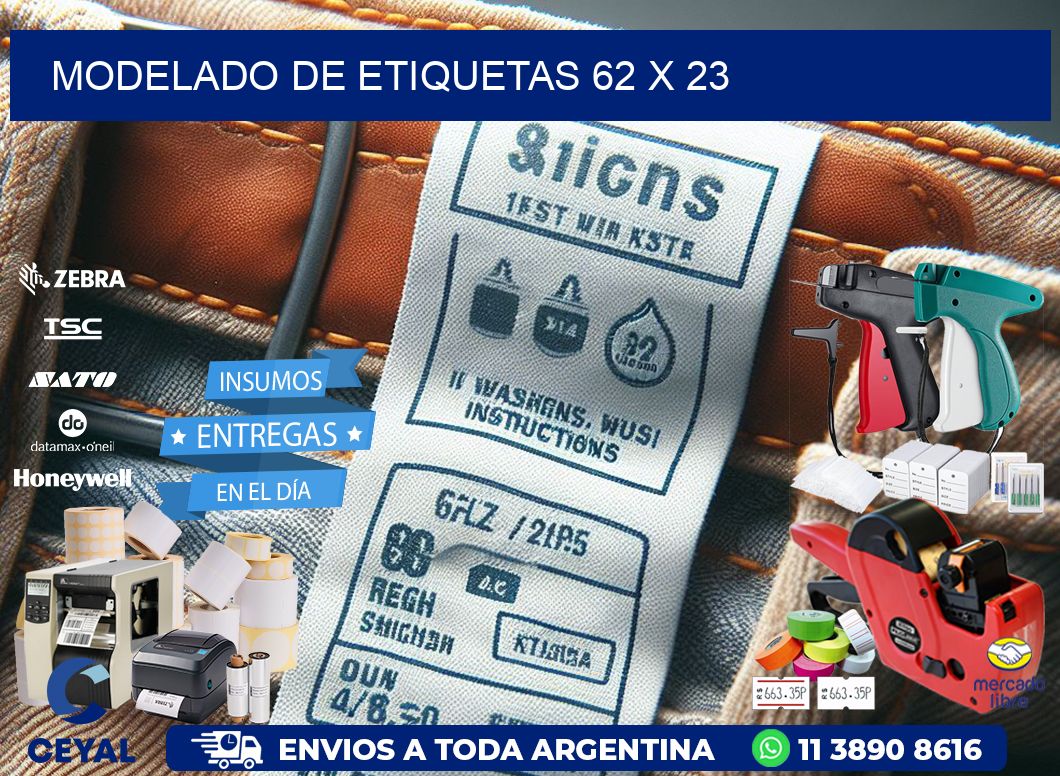 Modelado de etiquetas 62 x 23