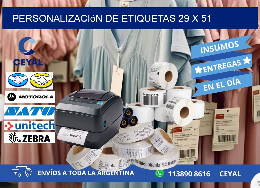 Personalización de etiquetas 29 x 51