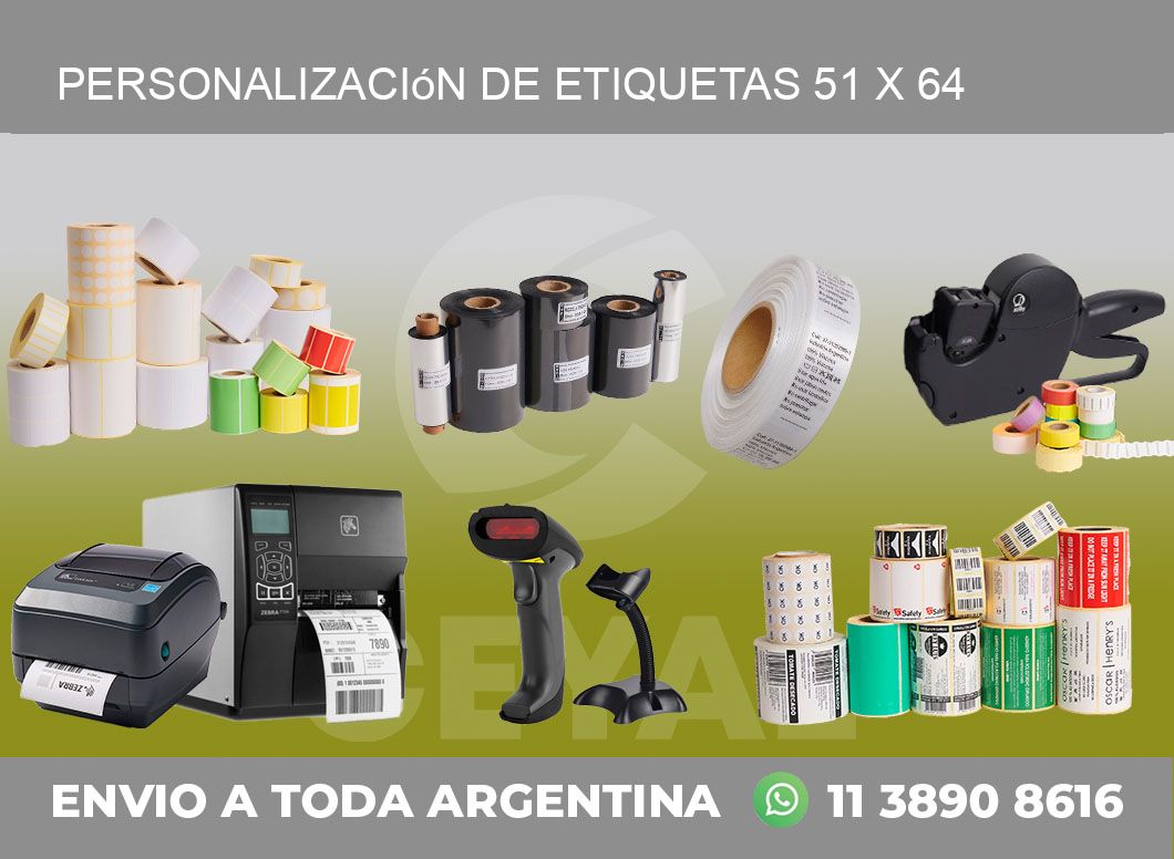 Personalización de etiquetas 51 x 64