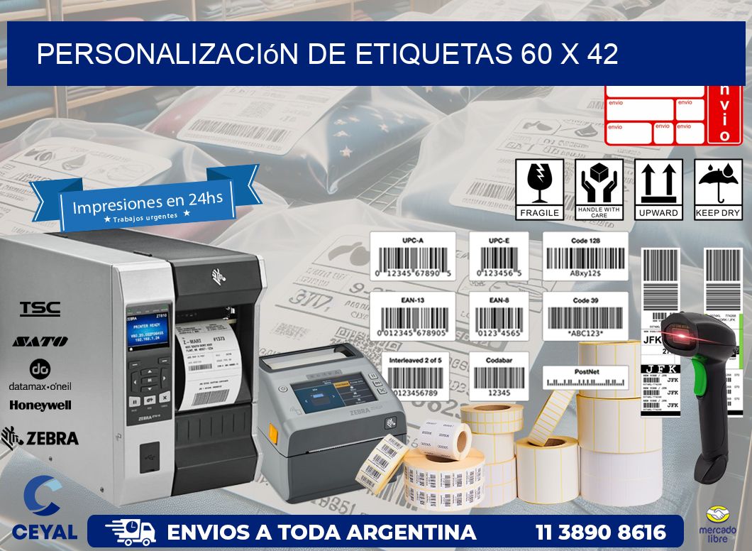 Personalización de etiquetas 60 x 42