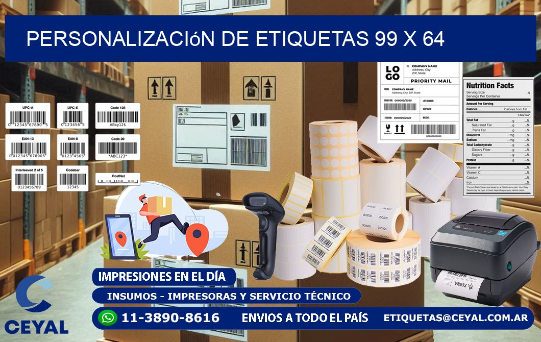 Personalización de etiquetas 99 x 64