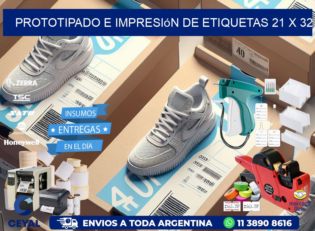 Prototipado e impresión de etiquetas 21 x 32