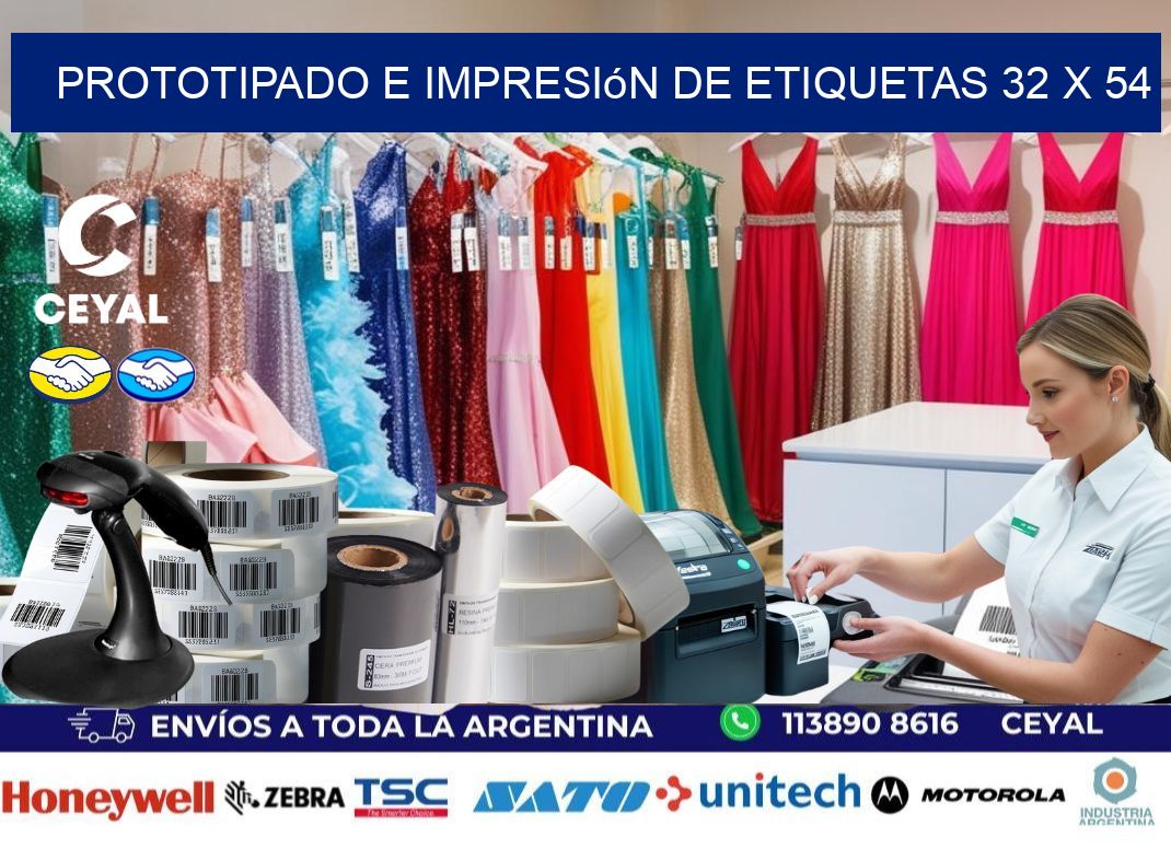 Prototipado e impresión de etiquetas 32 x 54