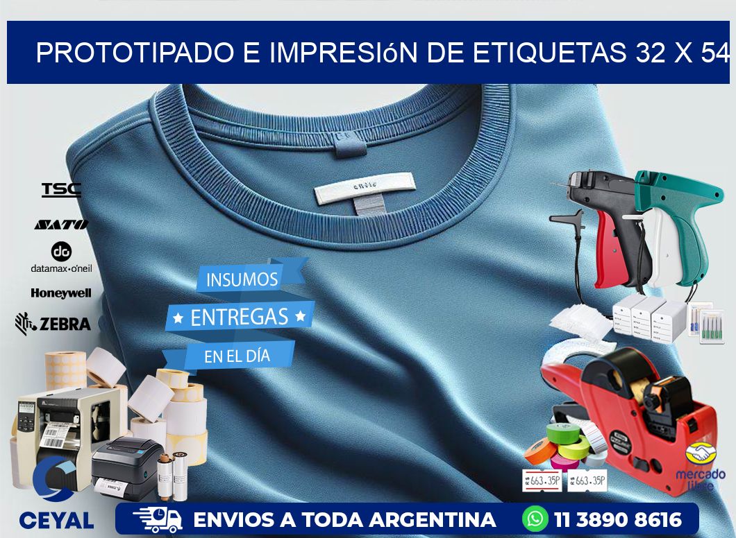 Prototipado e impresión de etiquetas 32 x 54
